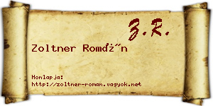 Zoltner Román névjegykártya